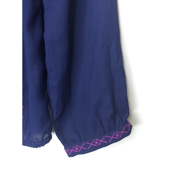 AEO Navy Peasant Blouse - size Small - Picture 3 of 8